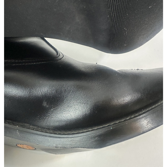 Long Haul Mens Black Leather Cowboy Boots Size 10M Western Zip Ankle Riding Heel - Picture 9 of 16